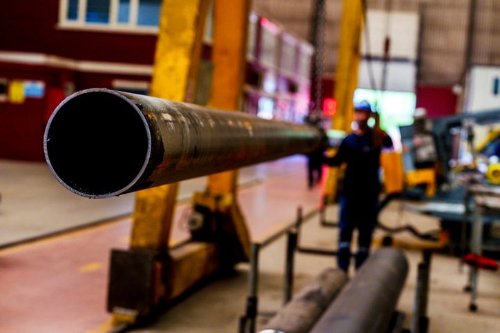 Steel tube in a factory, highlighting mechanical vs structural tubing in Philadelphia, PA