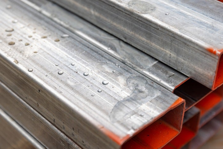 Stacked galvanized steel beams for industrial applications in Warminster, PA